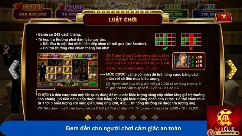 Đem đến cho người chơi cảm giác an toàn