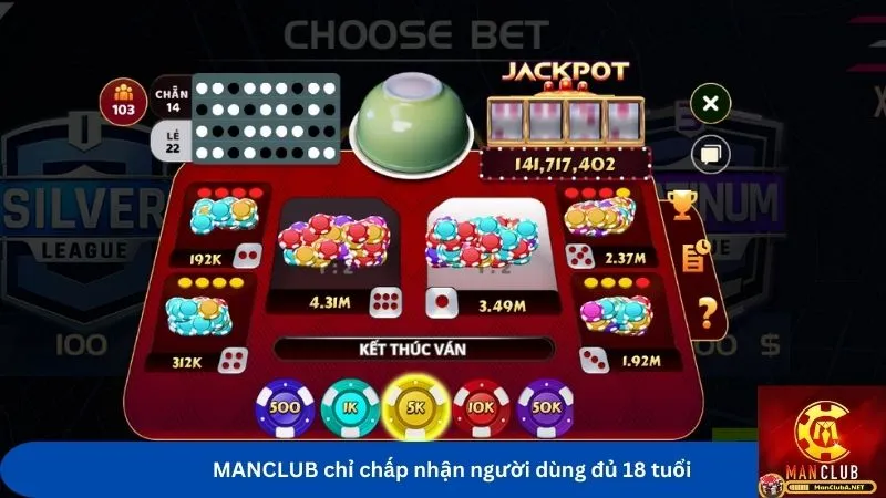 MANCLUB chỉ chấp nhận người dùng đủ 18 tuổi